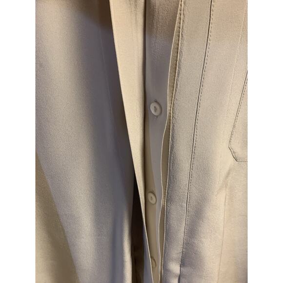 Jarbo Silk Blouse Size 36 (6 USA) Light Gray Hidden Buttons Long Sleeve Pockets - Picture 5 of 8